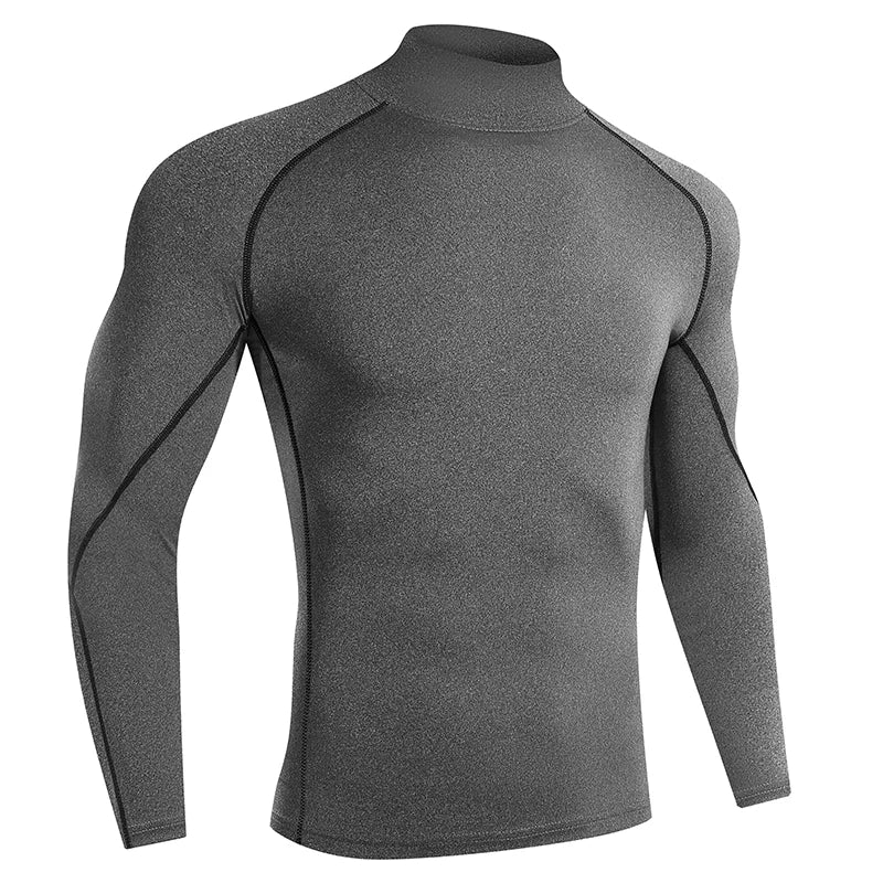 Dynamic Fitness Men's Long Sleeve Compression Running Shirt – Quick Dry Gym T-Shirt