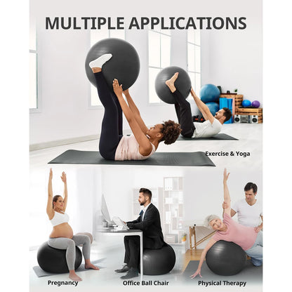 Dynamic Fitness Yoga Balance Ball – Pilates & Rehabilitation Exercise Ball 55/65/75/85cm