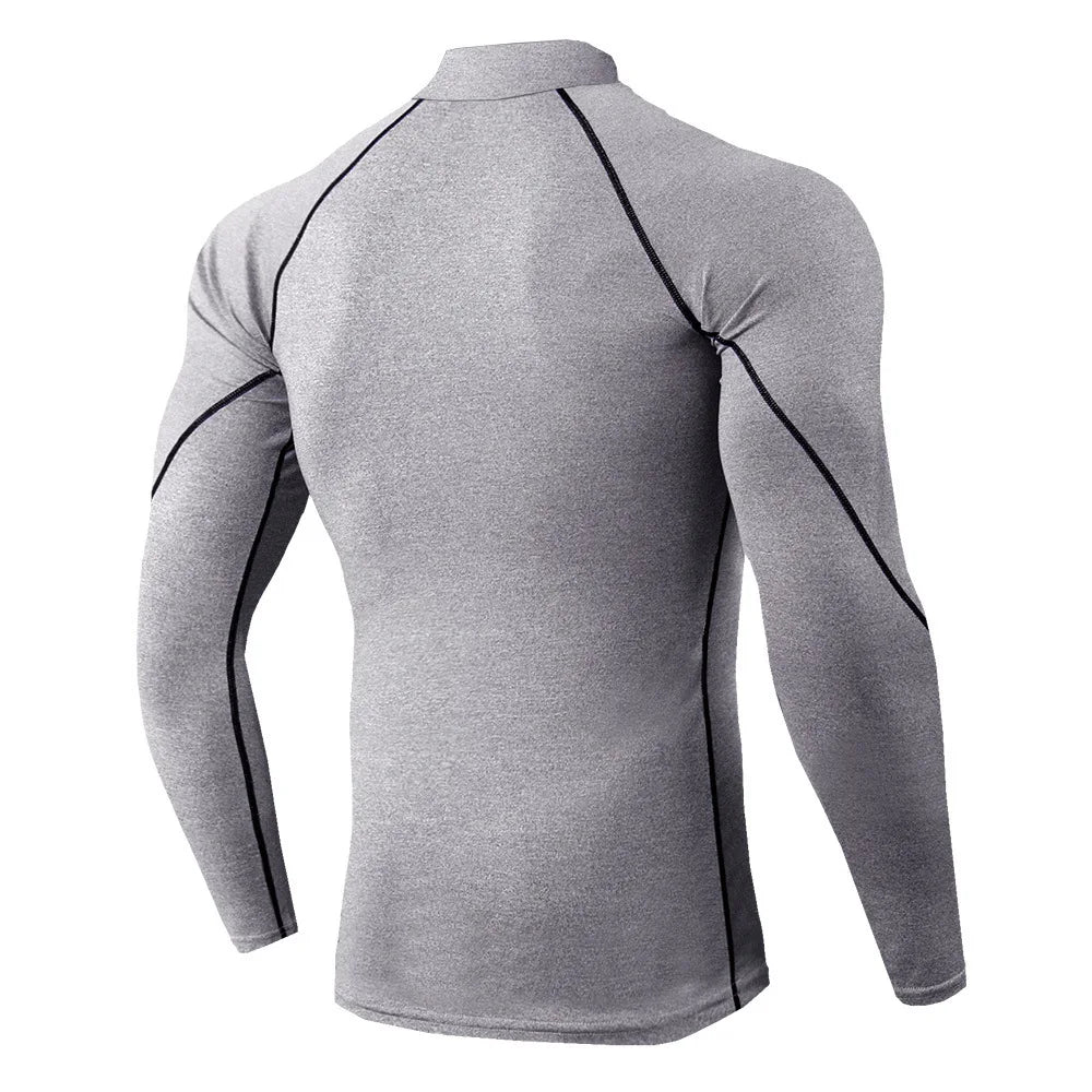 Dynamic Fitness Men's Long Sleeve Compression Running Shirt – Quick Dry Gym T-Shirt