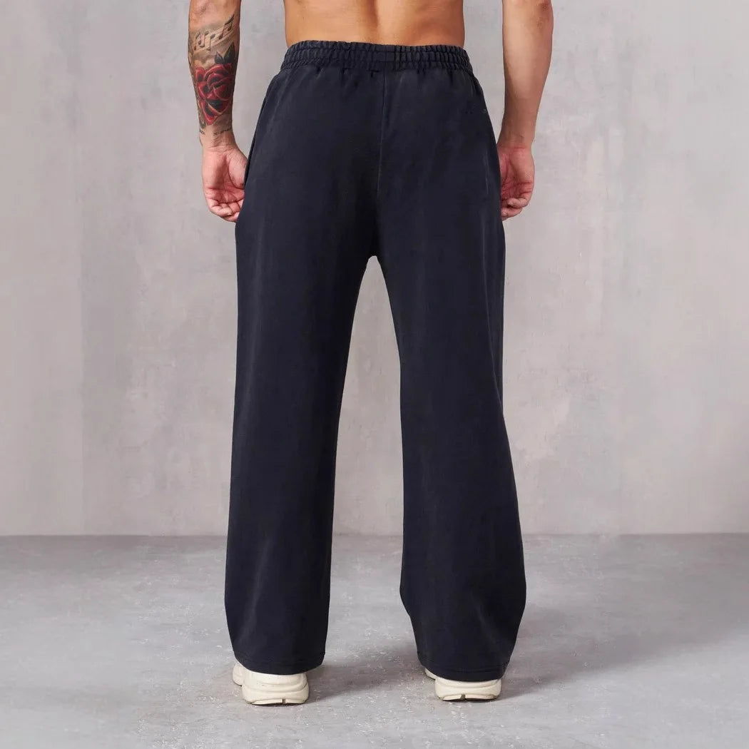 Men's Retro Y2K Straight Leg Pants Loose Fit Joggers Hip Hop Style Casual Sweatpants for Outdoor Gym Activities