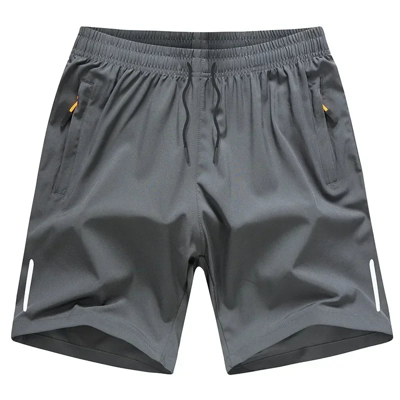 Men’s Gym Sports Shorts – Breathable Polyester Athletic Shorts with Zipper Pocket