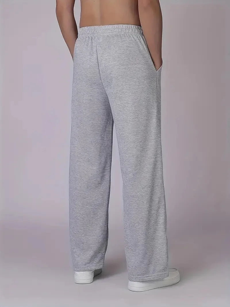 Men's Retro Y2K Straight Leg Pants Loose Fit Joggers Hip Hop Style Casual Sweatpants for Outdoor Gym Activities