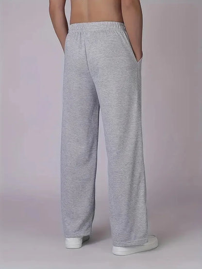 Men's Retro Y2K Straight Leg Pants Loose Fit Joggers Hip Hop Style Casual Sweatpants for Outdoor Gym Activities