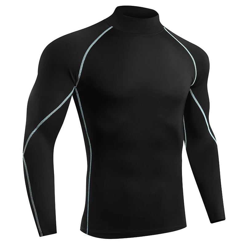 Dynamic Fitness Men's Long Sleeve Compression Running Shirt – Quick Dry Gym T-Shirt