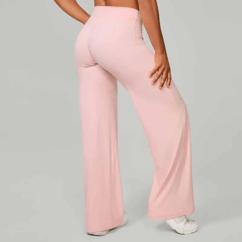 Dynamic Fitness Women's Hip-Lift Straight Leg Yoga Pants – Wide Leg Running & Fitness Leggings