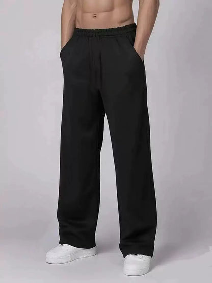 Men's Retro Y2K Straight Leg Pants Loose Fit Joggers Hip Hop Style Casual Sweatpants for Outdoor Gym Activities