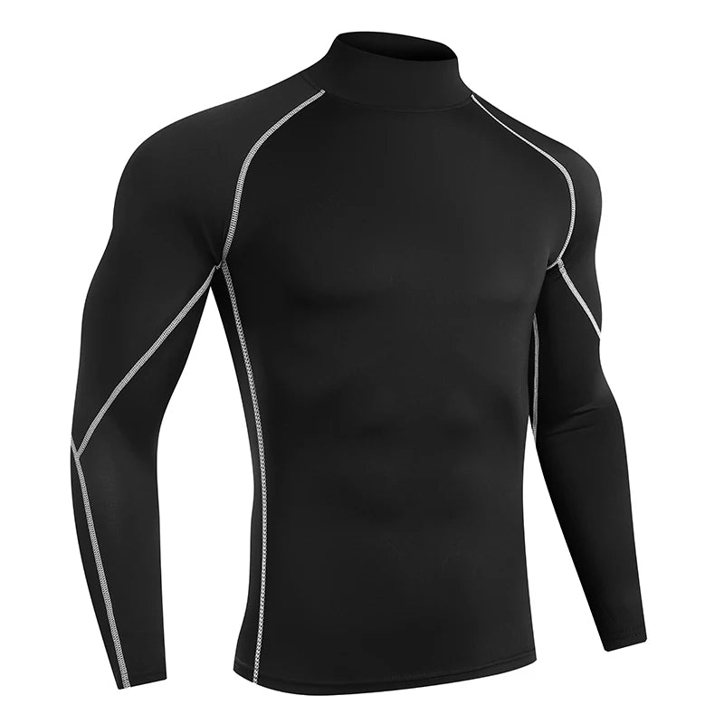 Dynamic Fitness Men's Long Sleeve Compression Running Shirt – Quick Dry Gym T-Shirt