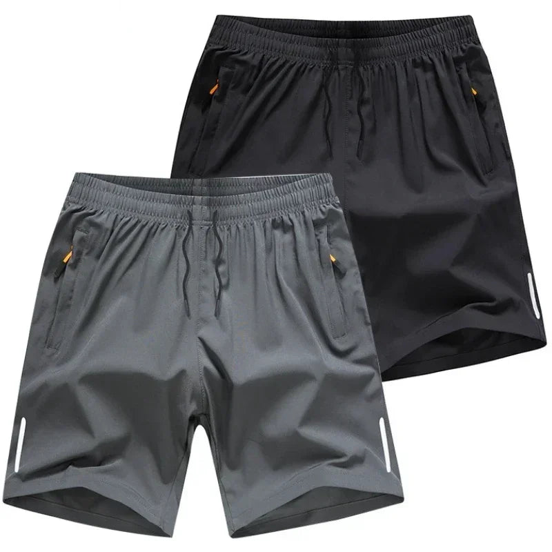 Men’s Gym Sports Shorts – Breathable Polyester Athletic Shorts with Zipper Pocket