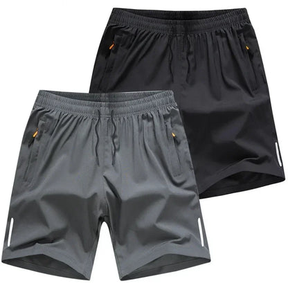 Men’s Gym Sports Shorts – Breathable Polyester Athletic Shorts with Zipper Pocket