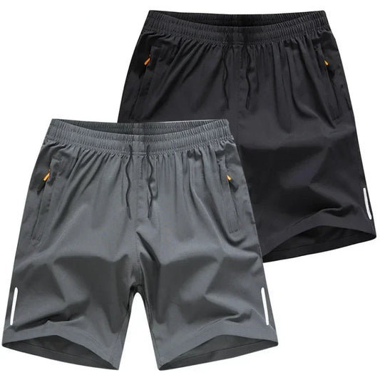 Men’s Gym Sports Shorts – Breathable Polyester Athletic Shorts with Zipper Pocket