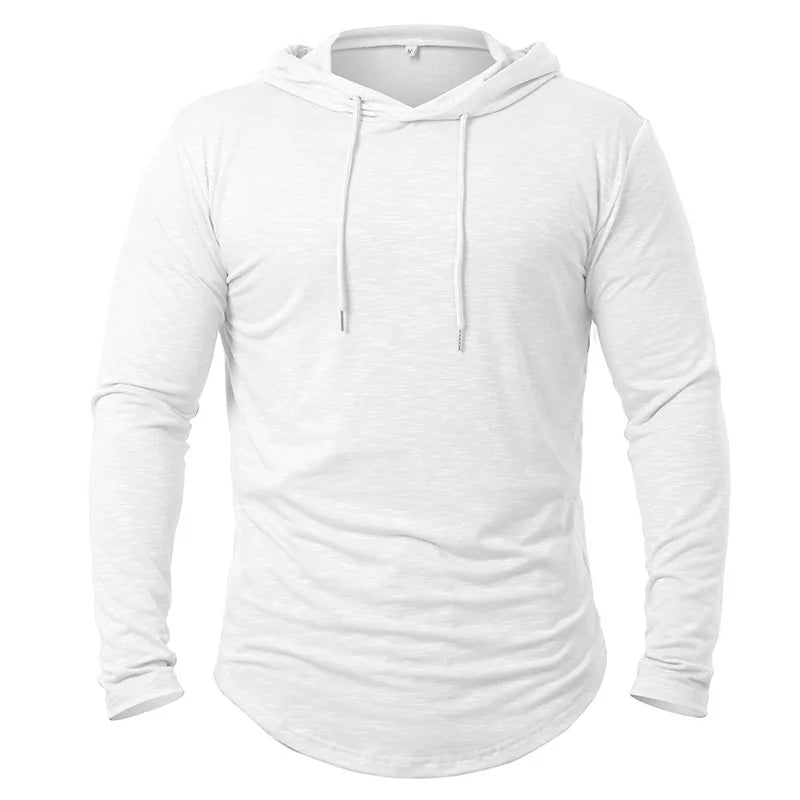 Dynamic Fitness Men's Lightweight Athletic Hoodie – Long Sleeve Gym & Running Pullover