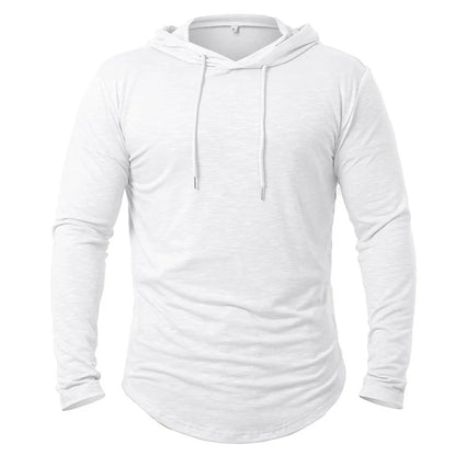 Dynamic Fitness Men's Lightweight Athletic Hoodie – Long Sleeve Gym & Running Pullover