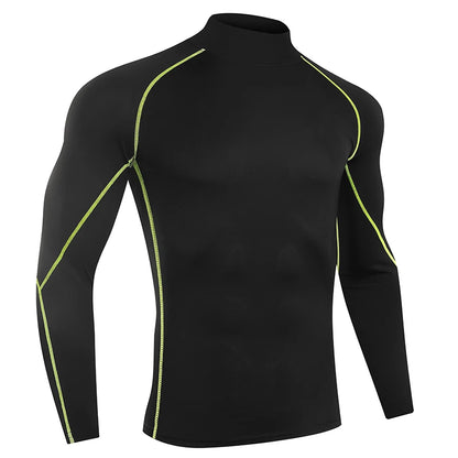 Dynamic Fitness Men's Long Sleeve Compression Running Shirt – Quick Dry Gym T-Shirt