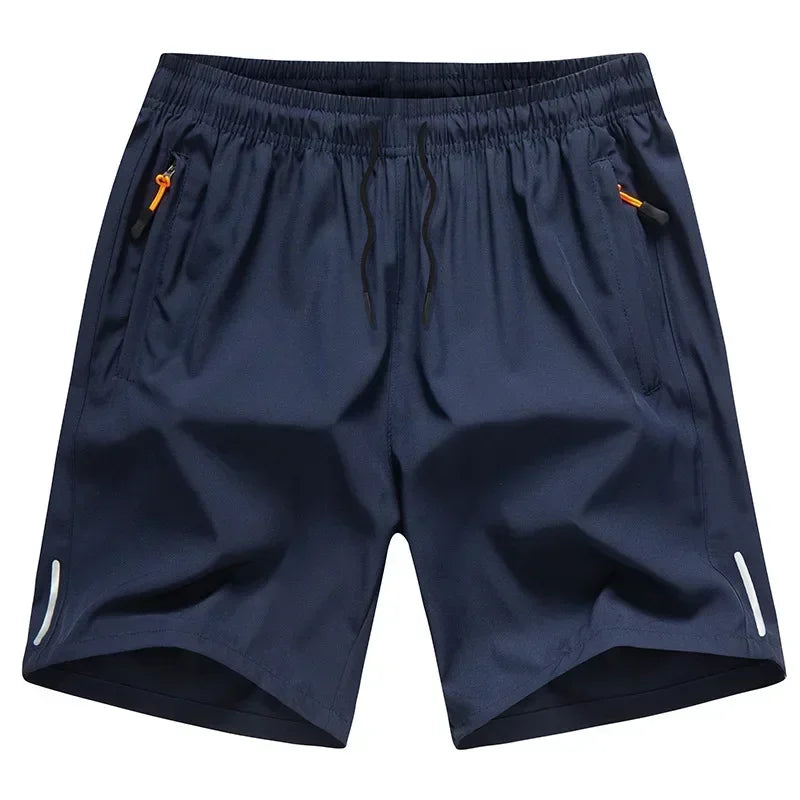 Men’s Gym Sports Shorts – Breathable Polyester Athletic Shorts with Zipper Pocket