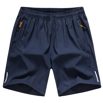 Men’s Gym Sports Shorts – Breathable Polyester Athletic Shorts with Zipper Pocket