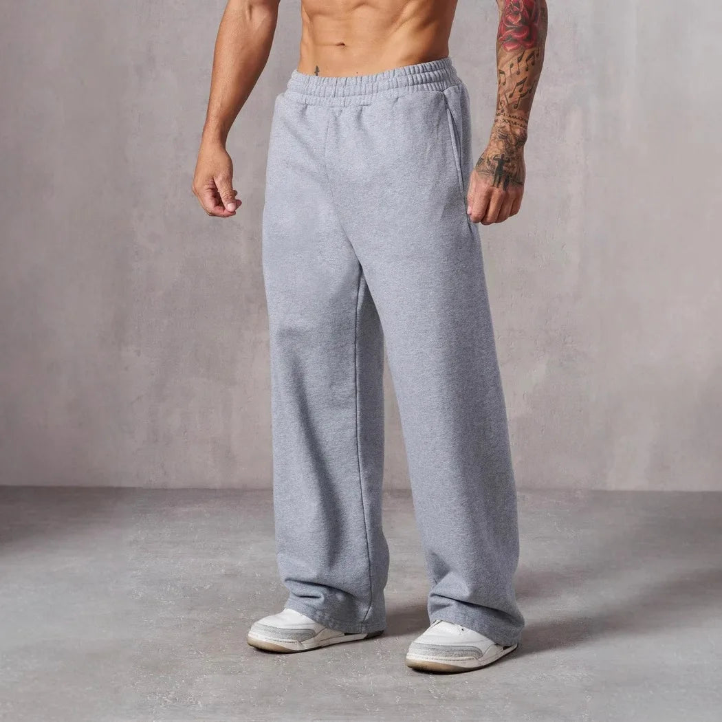 Men's Retro Y2K Straight Leg Pants Loose Fit Joggers Hip Hop Style Casual Sweatpants for Outdoor Gym Activities