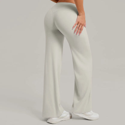 Dynamic Fitness Women's Hip-Lift Straight Leg Yoga Pants – Wide Leg Running & Fitness Leggings