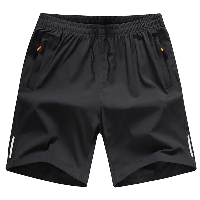 Men’s Gym Sports Shorts – Breathable Polyester Athletic Shorts with Zipper Pocket
