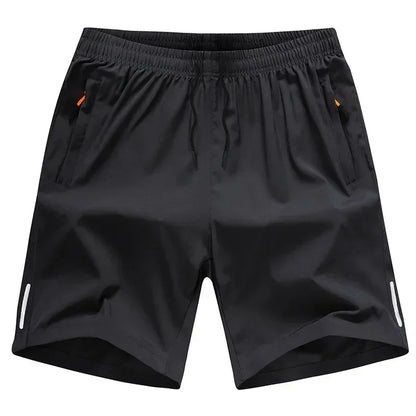 Men’s Gym Sports Shorts – Breathable Polyester Athletic Shorts with Zipper Pocket