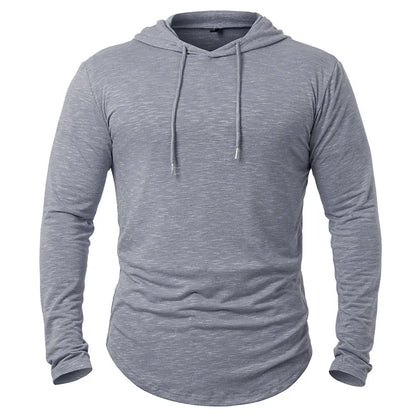 Dynamic Fitness Men's Lightweight Athletic Hoodie – Long Sleeve Gym & Running Pullover