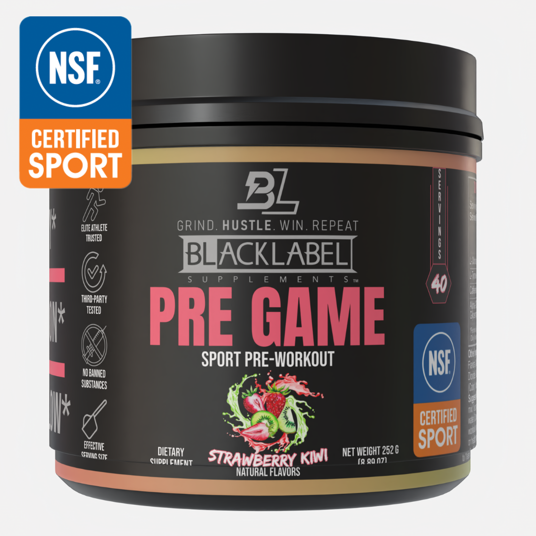 BLACKLABEL Pre Game – Adjustable Caffeine Pre-Workout Energy & Focus Supplement