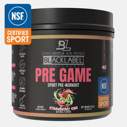 BLACKLABEL Pre Game – Adjustable Caffeine Pre-Workout Energy & Focus Supplement