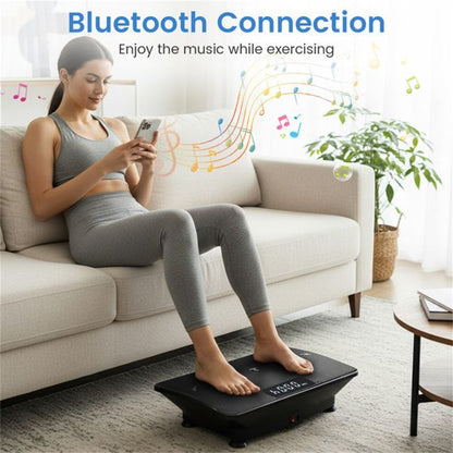 Black Full Body Vibration Plate Exercise Machine, 10 Adjustable Speed Levels with Remote Control & Music Function, 440LBS Weight Capacity